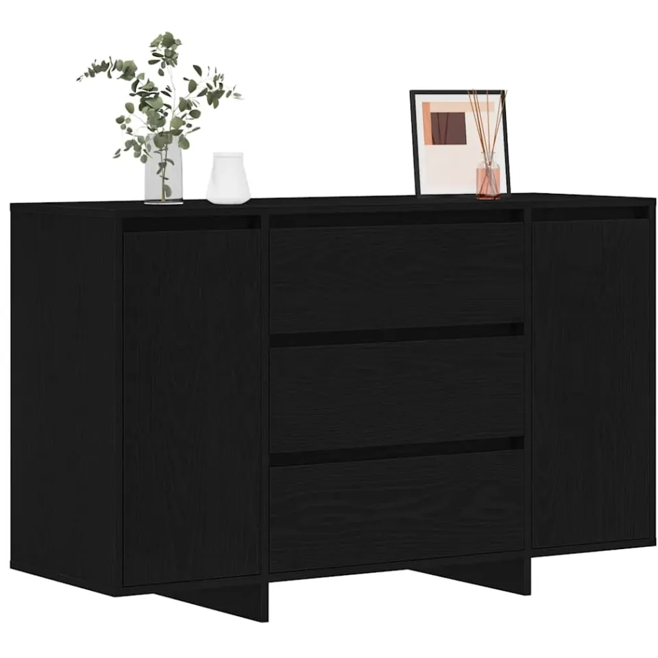 vidaXL Dressoir Zwart Eiken 120 x 41 x 75 cm Bewerkt hout