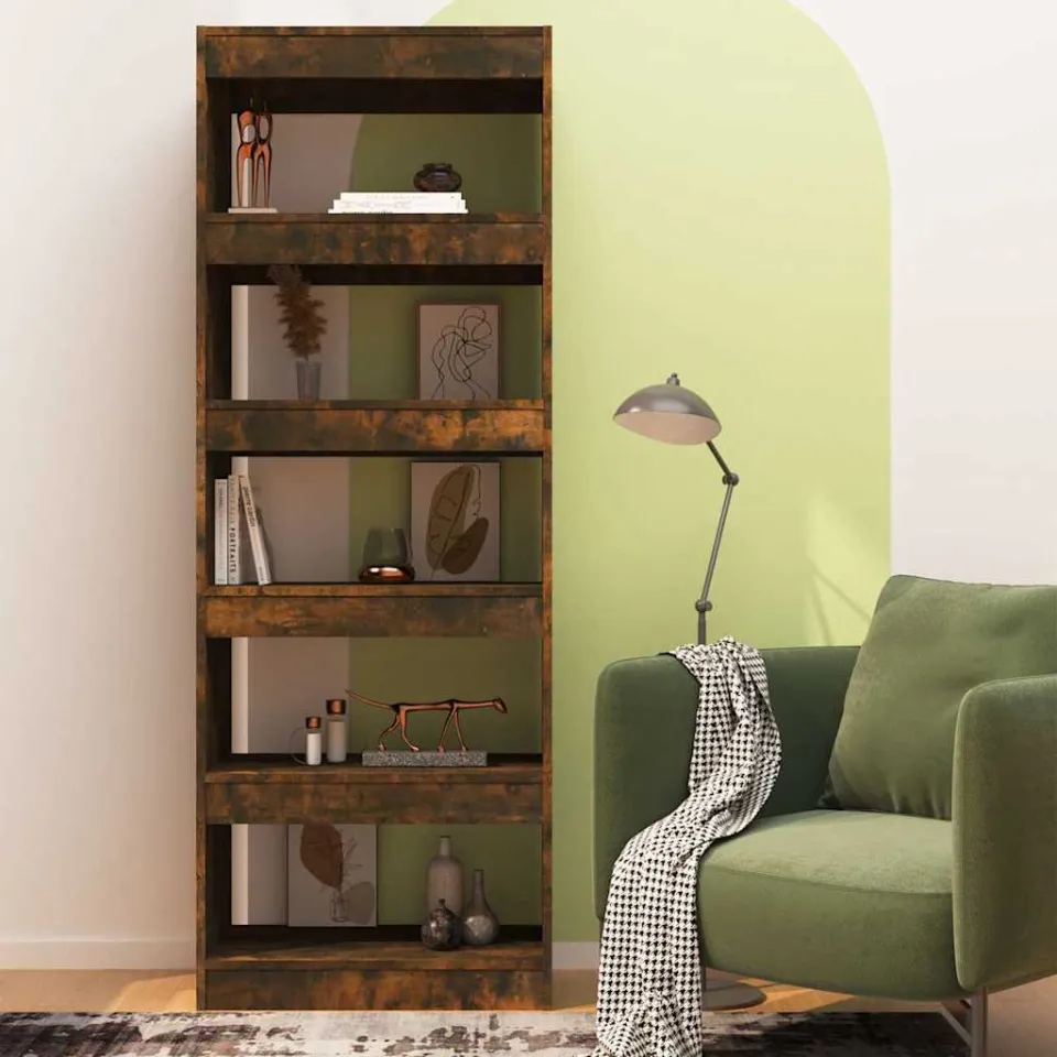 vidaXL Boekenkast/kamerscherm 60x30x166 cm spaanplaat gerookt eiken, foto 3