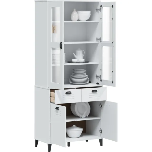 vidaXL Hoge kast VIKEN 80x40x190 cm massief grenenhout wit