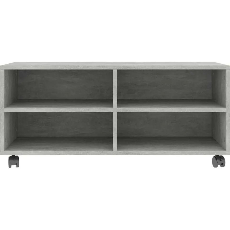 vidaXL Tv-meubel met wieltjes 90x35x35 cm bewerkt hout betongrijs