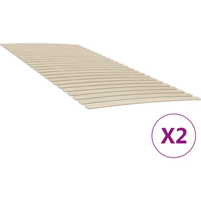 vidaXL Lattenbodem met 48 latten 2 stuks 100x200 cm Bruin