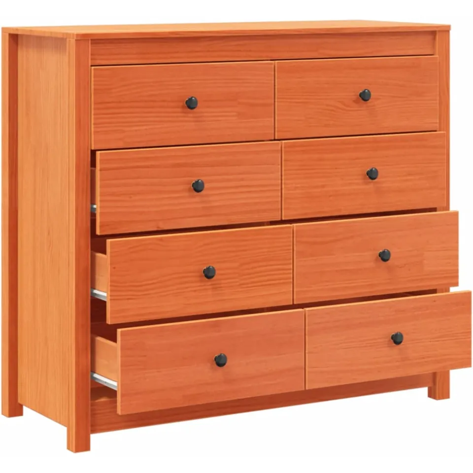 vidaXL Dressoir 100x40x90 cm massief grenenhout wasbruin bruin, foto 4