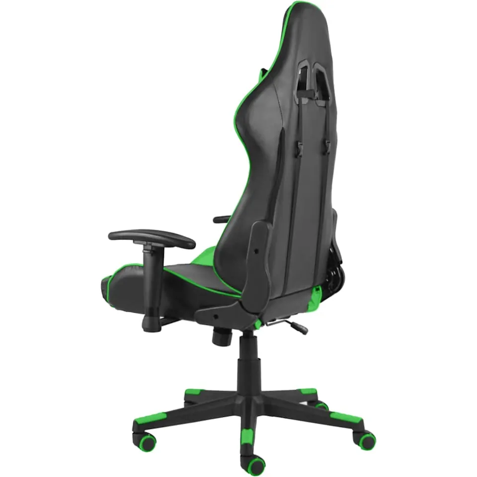 vidaXL Gamestoel draaibaar PVC groen, foto 3