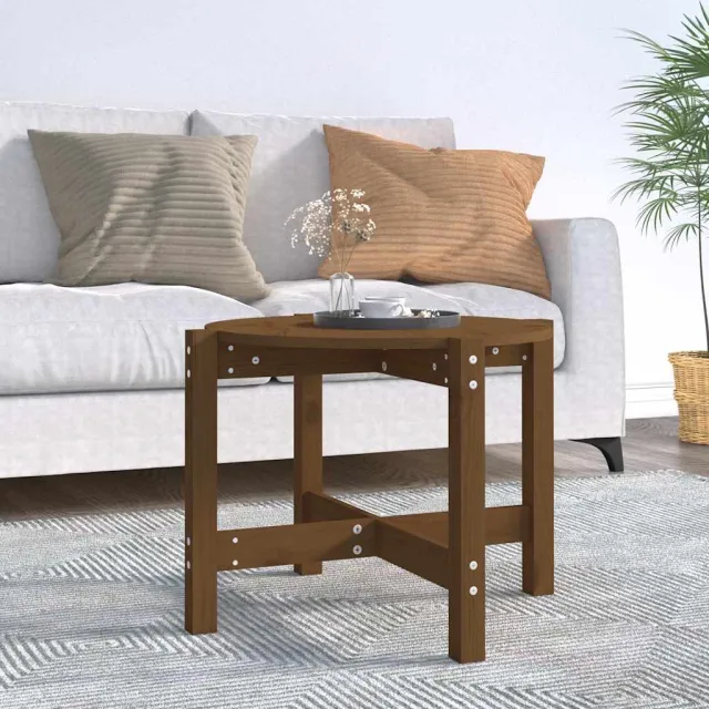 vidaXL Salontafel Ø 62,5x45 cm massief grenenhout honingbruin bruin, foto 2