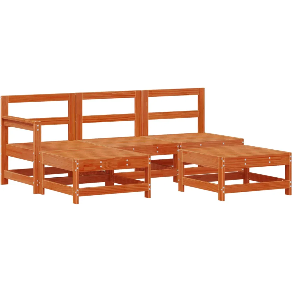 vidaXL Tuin loungeset 5 st Wasbruin Massief grenenhout bruin, foto 3