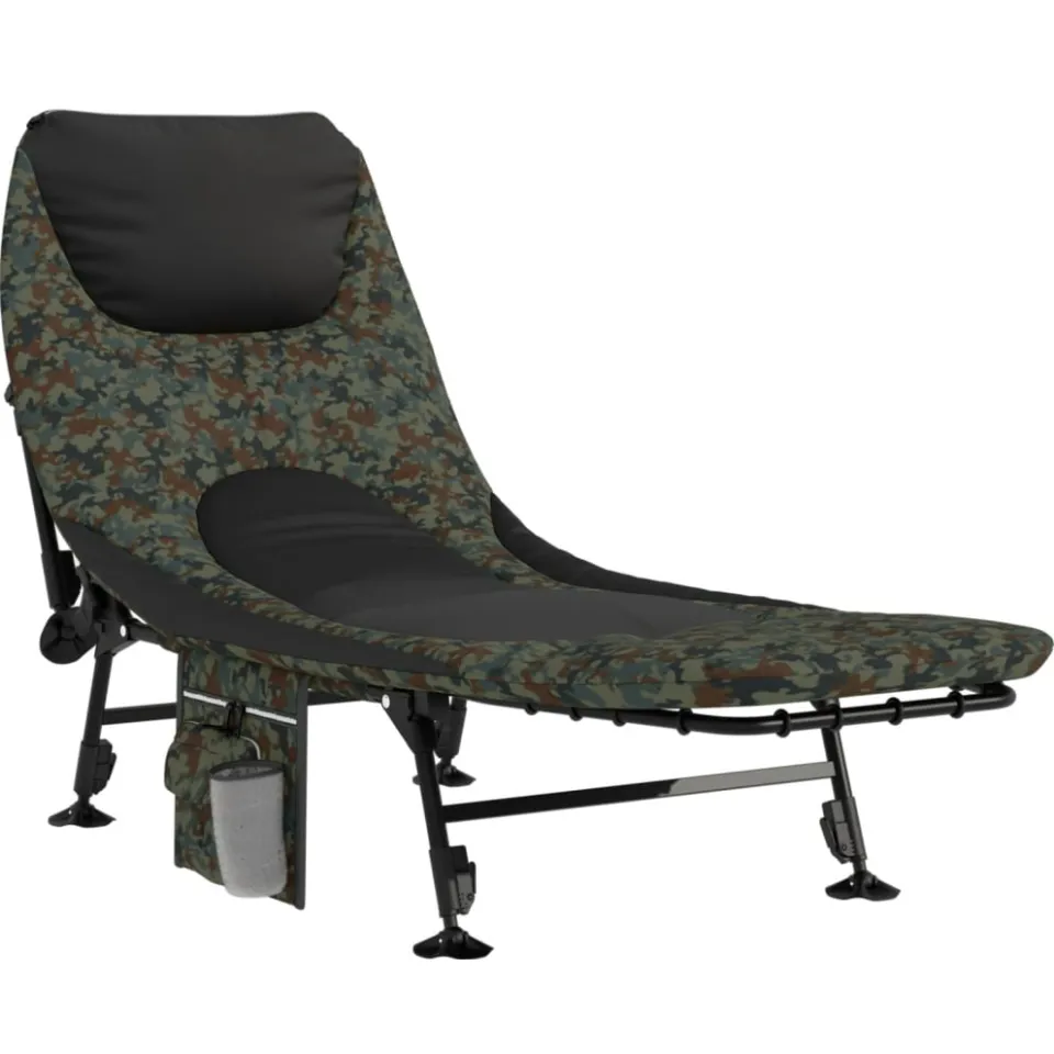 vidaXL Visbed met verstelbare modderpoten inklapbaar camouflage meerkleurig, foto 3