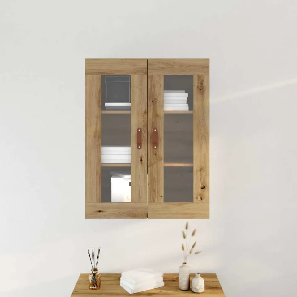 vidaXL Wandkast Artisan Eiken 69,5 x 34 x 90 cm Bewerkt hout, foto 4