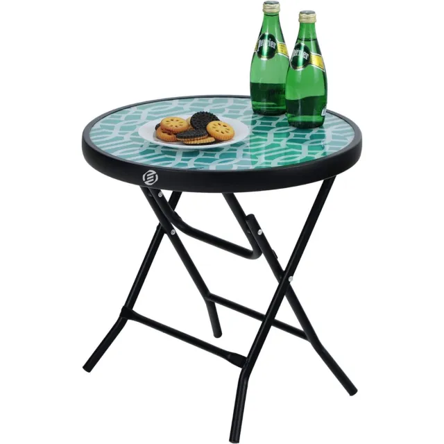 Equivera Bijzettafel Buiten - Bijzettafel Tuin - Salontafel Buiten - Salontafel Tuin - Koffietafel Buiten - Voor Binnen en Buiten - Must Have Voor Jouw Tuin! Zwart