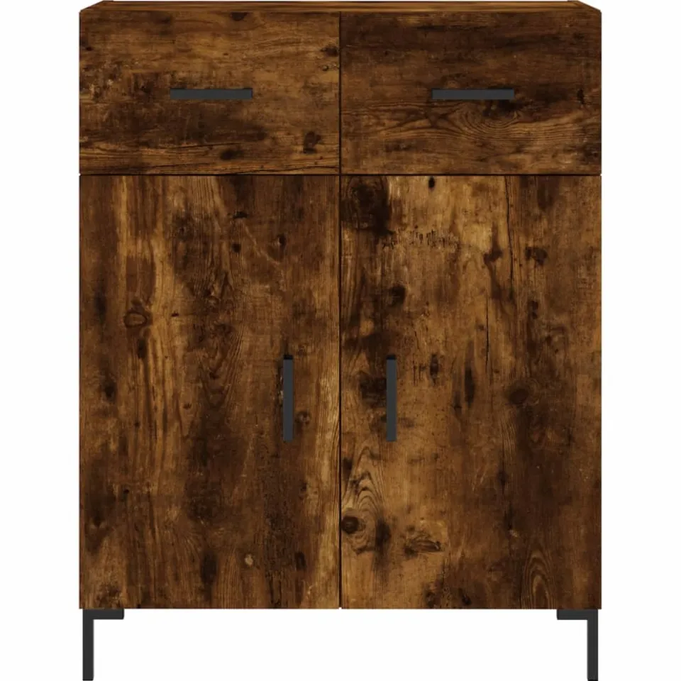 vidaXL Dressoir 69,5x34x90 cm bewerkt hout gerookt eikenkleurig, foto 4