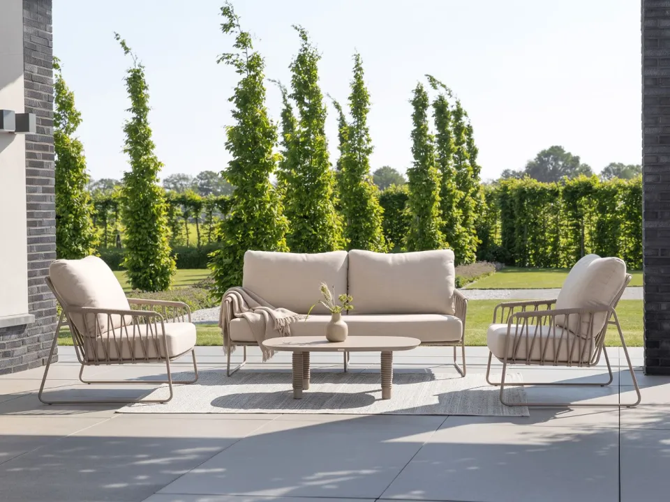 Tierra Outdoor Rivera/Moretti stoel-bank loungeset 4-delig taupe, foto 3