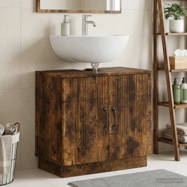 vidaXL Badkamer wastafelkast HOORN Gerookt eiken 59,5 x 31,5 x 56 cm, foto 2