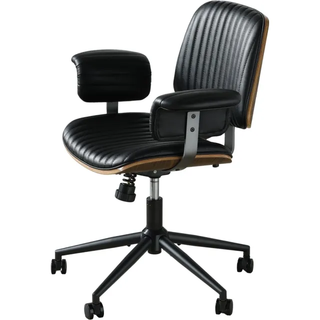 COVREO Bureaustoel 73x59x87 cm zwart, kunstleer met wielen draaibaar