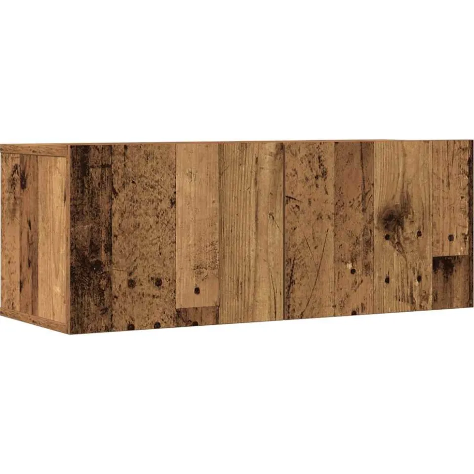 vidaXL 4-delig Tv-meubelset wandmontage bewerkt hout oud houtkleurig bruin, foto 4
