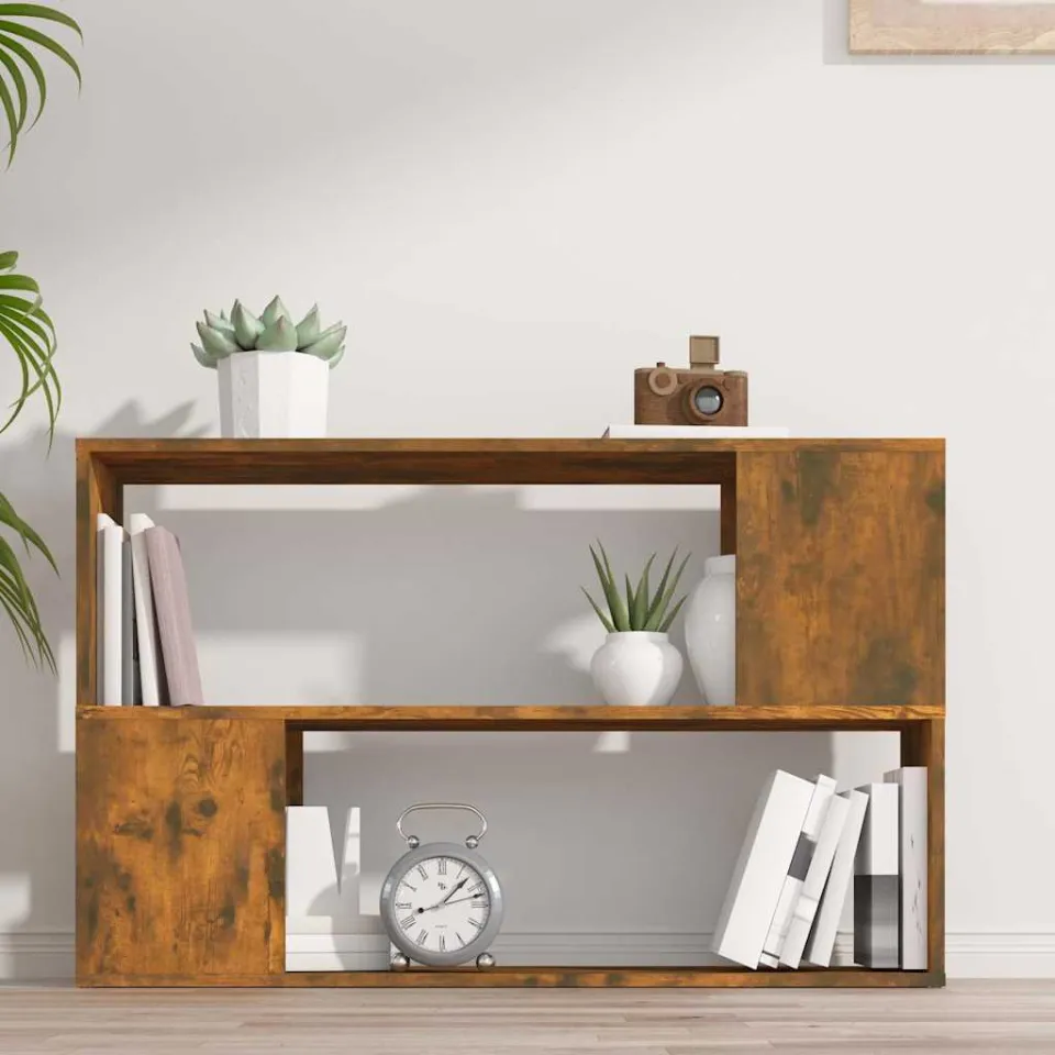 vidaXL Boekenkast 100x24x63 cm bewerkt hout gerookt eikenkleurig, foto 3