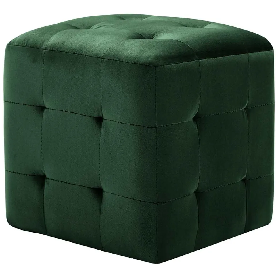 vidaXL Nachtkastjes 2 st 30x30x30 cm fluweel groen