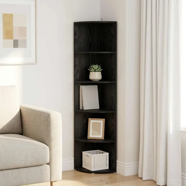 vidaXL Hoekplank 4-laags 41,5 x 41,5 x 143 cm Bewerkt hout Zwart eiken, foto 2