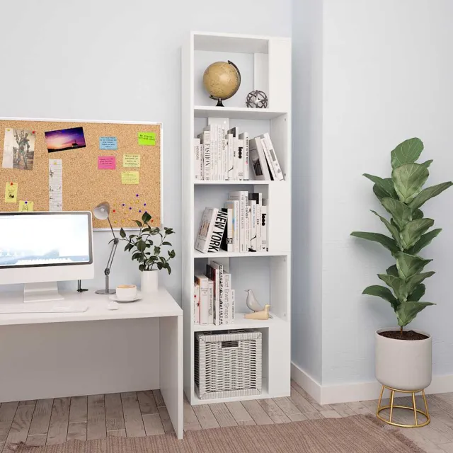 vidaXL Boekenkast/kamerscherm 45x24x159 cm bewerkt hout wit, foto 2