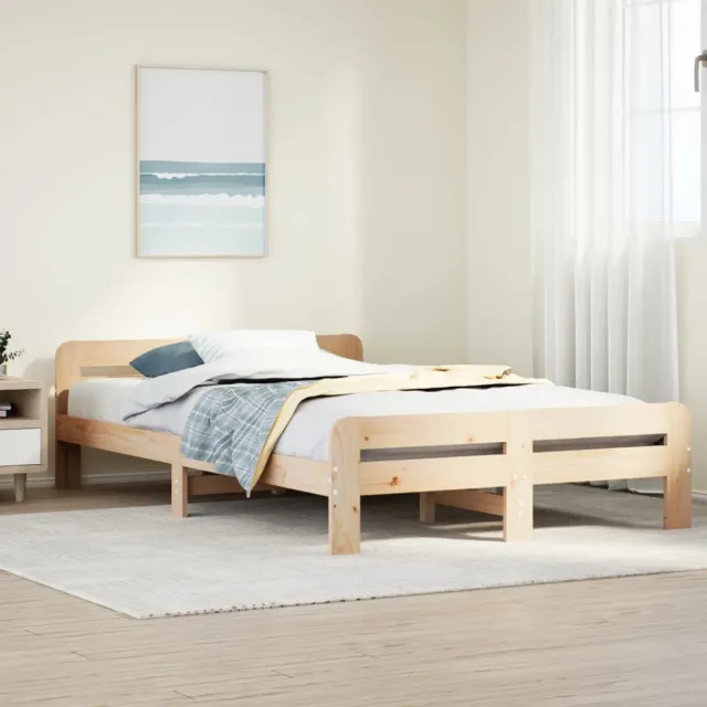 vidaXL Bedframe zonder matras massief grenenhout 120x190 cm bruin