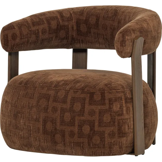 WOOOD Foon Fauteuil - Structuurstof - Zand - 78x82x73 brown