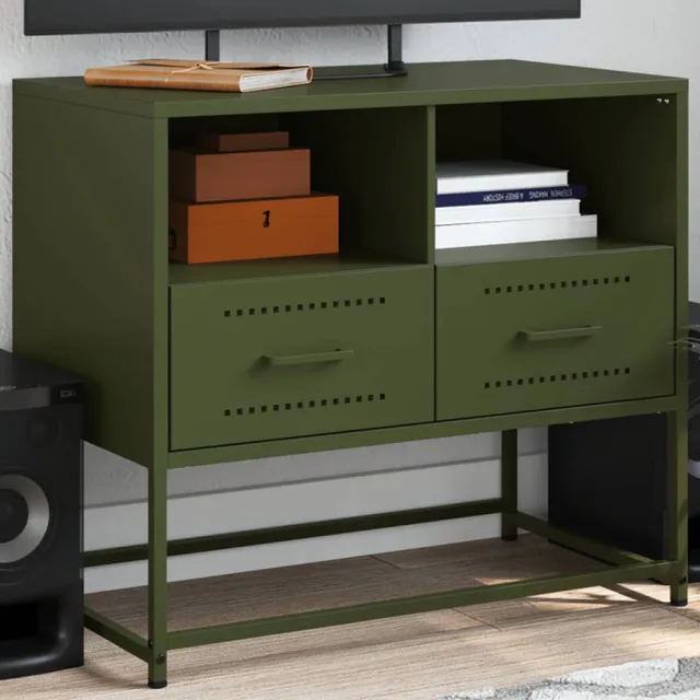 vidaXL Tv-meubel 68x39x60,5 cm staal olijfgroen, foto 2