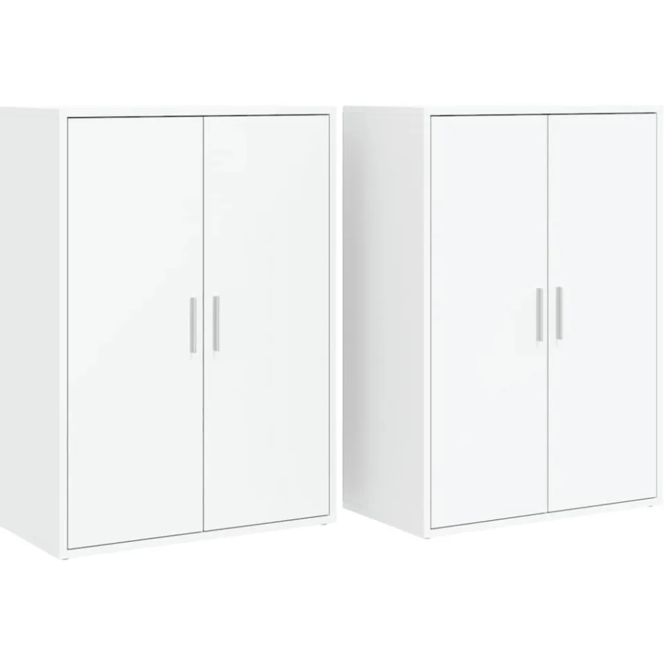 vidaXL Dressoirs 2 st 60x31x84 cm bewerkt hout wit