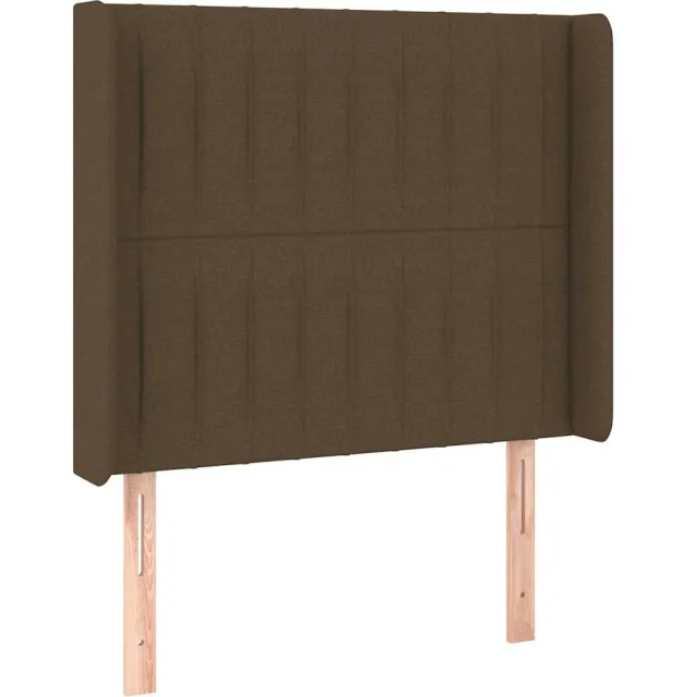 vidaXL Hoofdbord met randen 83x16x118/128 cm stof donkerbruin