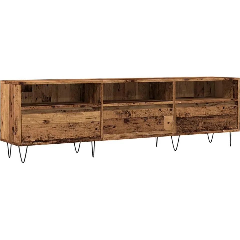 vidaXL Tv-meubel 150x30x44,5 cm bewerkt hout oud houtkleurig bruin, foto 3