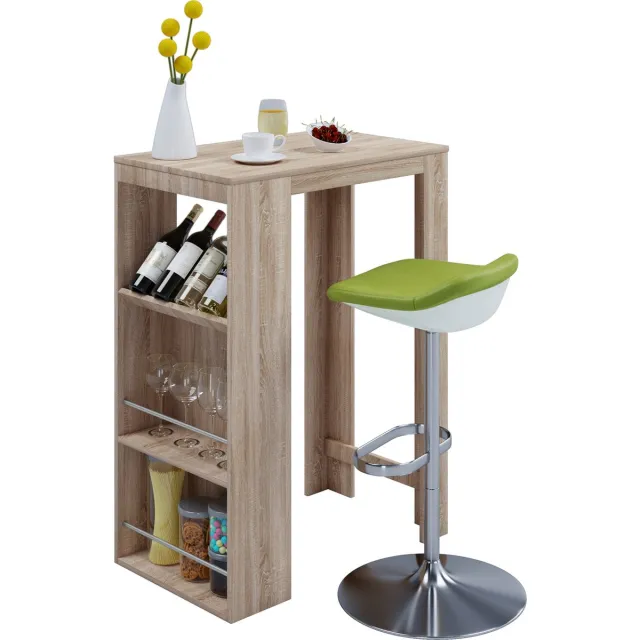 Vcm Houten bartafel bistrotafel bar hoge tafel Oktola Sonoma eik (ruw gezaagd)