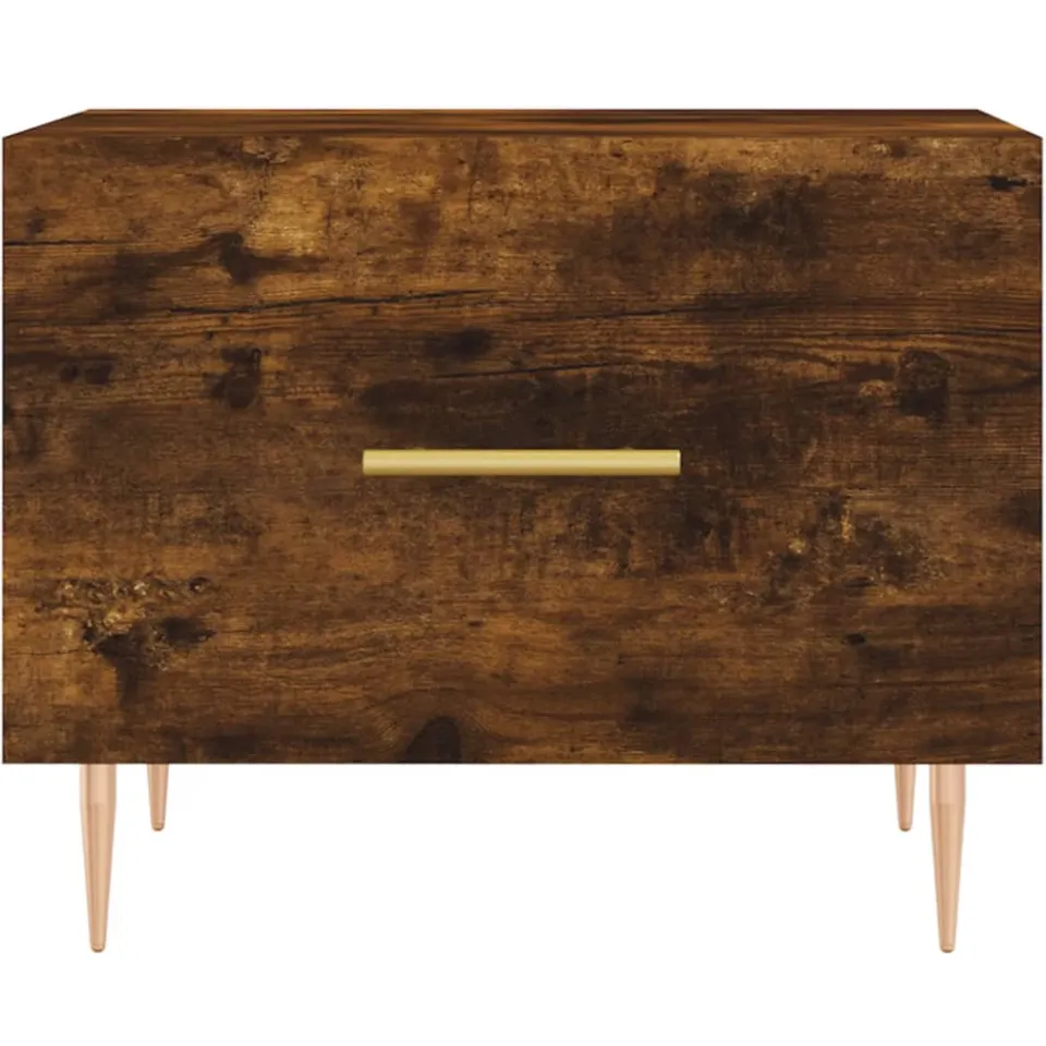 vidaXL Salontafels 2 st 50x50x40 cm bewerkt hout gerookt eikenkleurig, foto 4