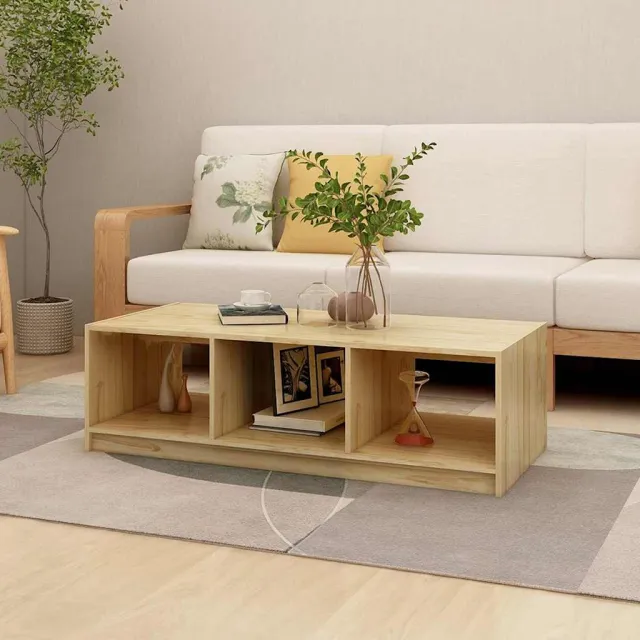 vidaXL Salontafel 110x50x34 cm massief vurenhout Bruin