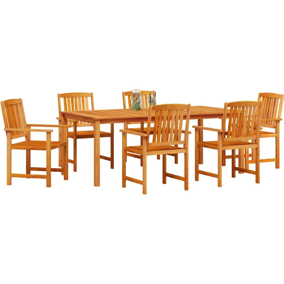 vidaXL Tuin eettafelset 7 st Bruin Massief Acaciahout