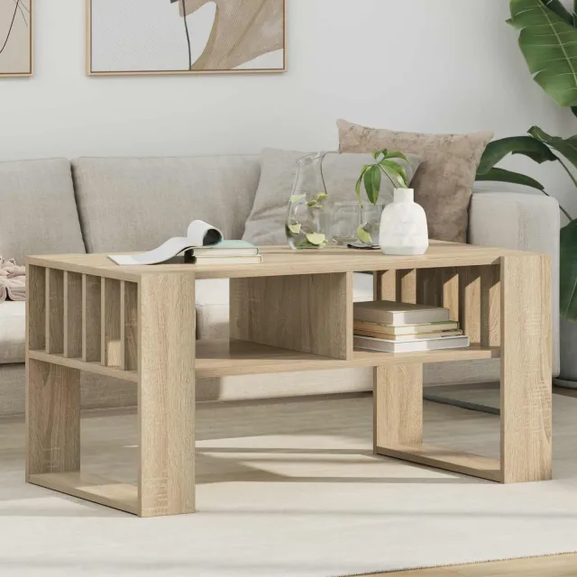 vidaXL Salontafel Sonoma Eiken 92 x 49,5 x 45 cm Bewerkt hout Bruin