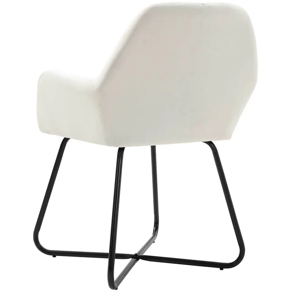 vidaXL Eetkamerstoelen 2 st stof crèmekleurig, foto 4