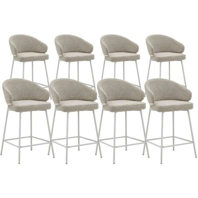 DS4U Sofia barkruk 65 cm - Set van 8 - Champagne met beige poot - Stof