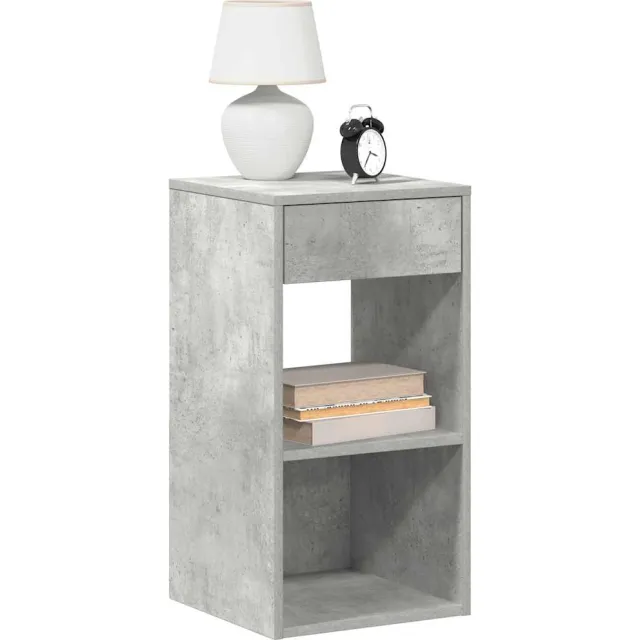 vidaXL Nachtkastjes 2 st met lade 35x34x66,5 cm betongrijs