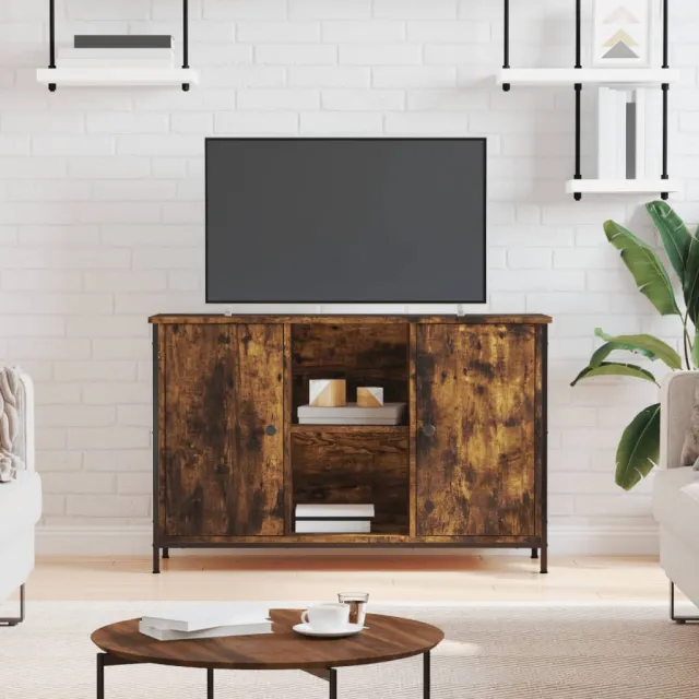 vidaXL Tv-meubel 100x35x65 cm bewerkt hout gerookt eikenkleurig Bruin