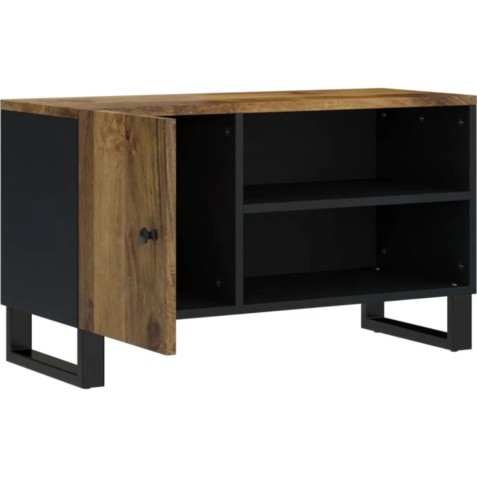 vidaXL Tv-meubel 80x33x46 cm massief mangohout en bewerkt hout bruin