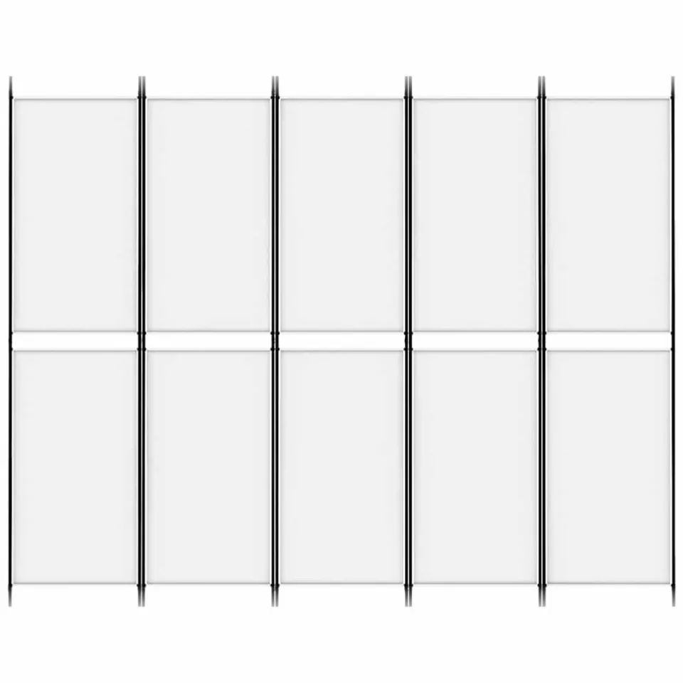 vidaXL Kamerscherm met 5 panelen 250x200 cm stof wit