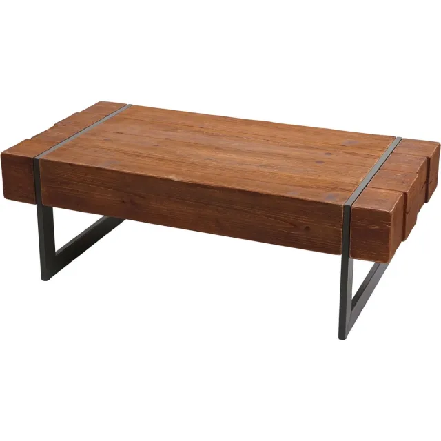 MCW Salontafel MCW-A15a, woonkamertafel, massief dennenhout rustiek 40x120x60cm ~ bruin