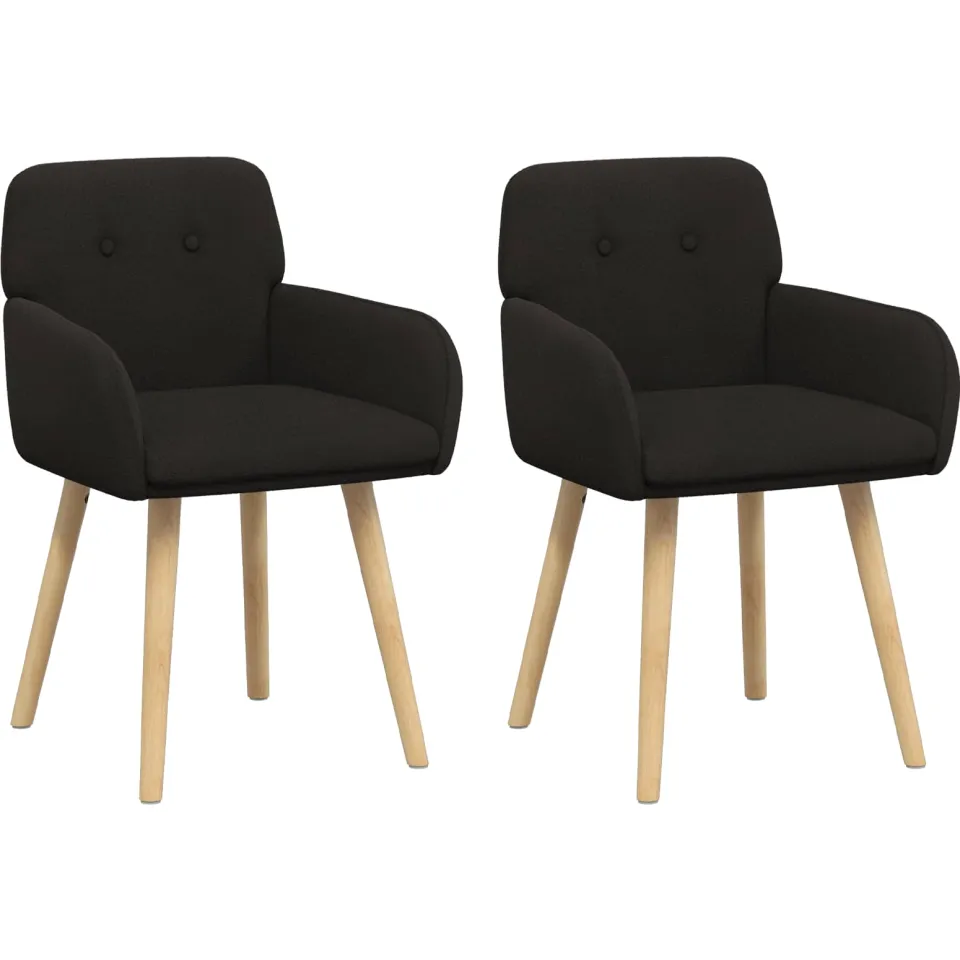 vidaXL Eettafelstoelen 2 st Bouclé Zwart 59 x 56,5 x 85 cm, foto 3