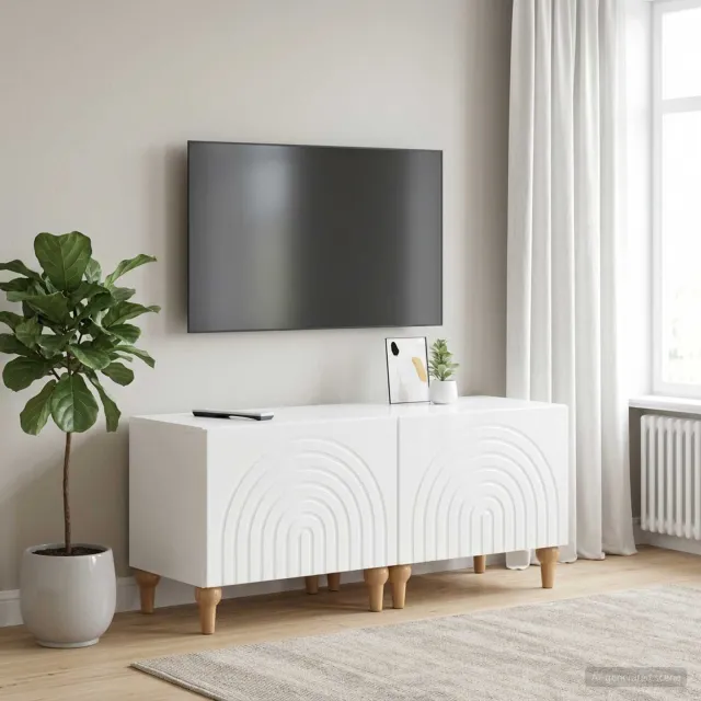 vidaXL Tv-meubel Hoogglans Wit Bewerkt hout