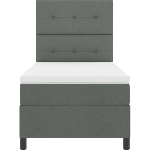 vidaXL Boxspring bed met hoofdeinde Donkergrijs 80 x 200 cm Stof grijs