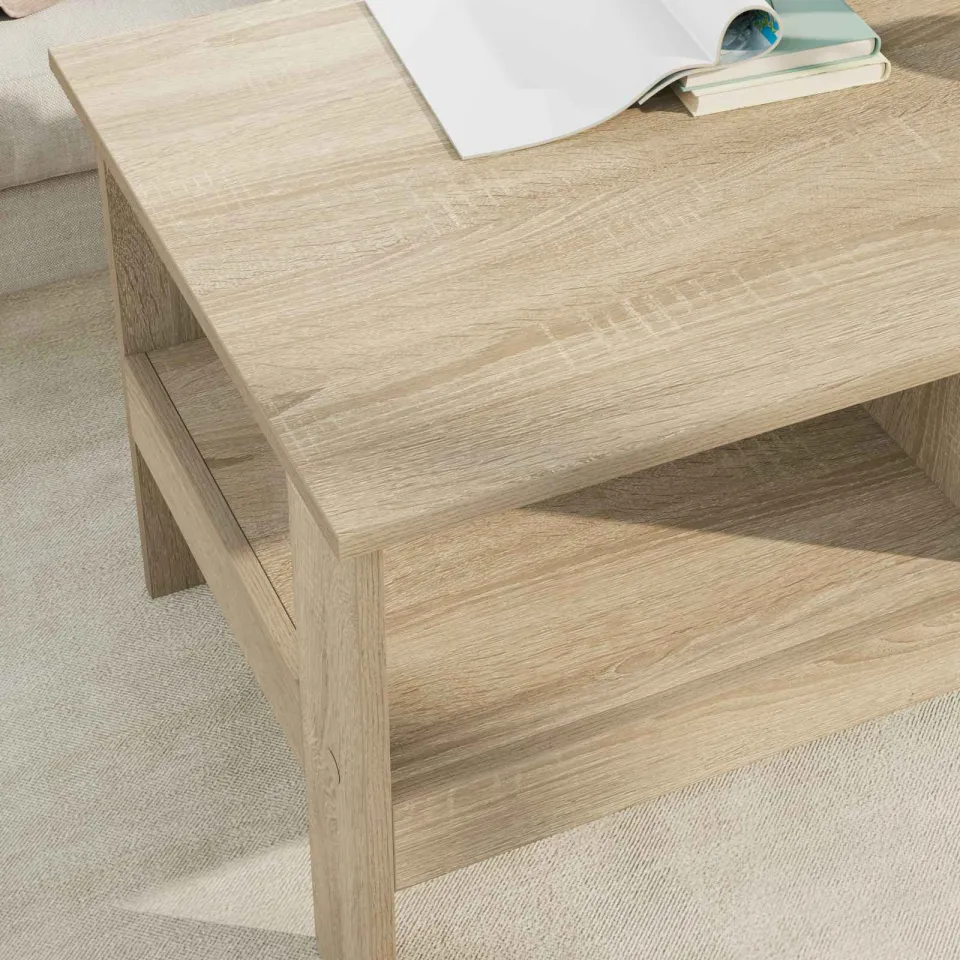 vidaXL Salontafel Sonoma Eiken 90 x 50 x 45 cm Bewerkt hout, foto 4