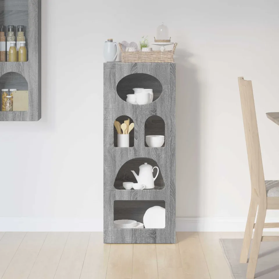 vidaXL Dressoir ELST Grijs Sonoma 40 x 35 x 100,5 cm Bewerkt hout, foto 3