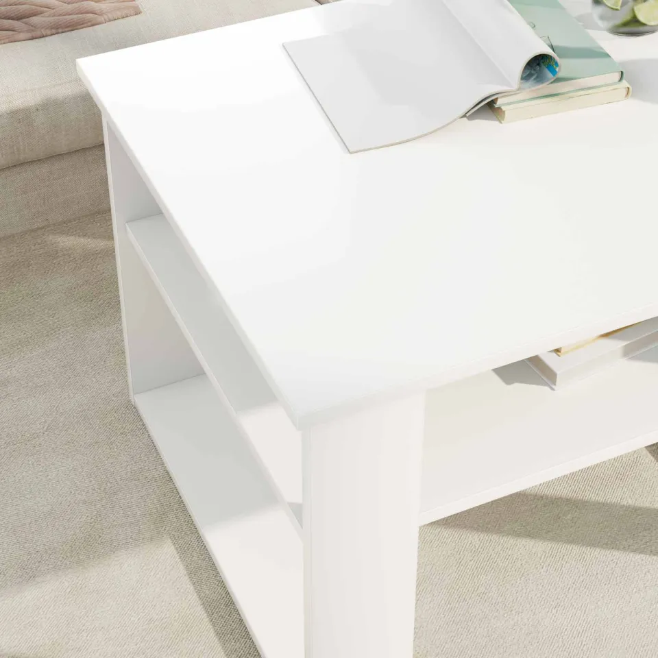 vidaXL Salontafel Wit 64 x 54 x 44 cm Bewerkt hout, foto 4
