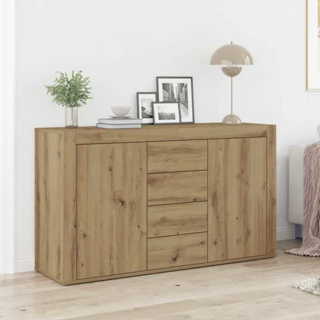 vidaXL Dressoir Artisan Eiken 120 x 36 x 69 cm Bewerkt hout, foto 2