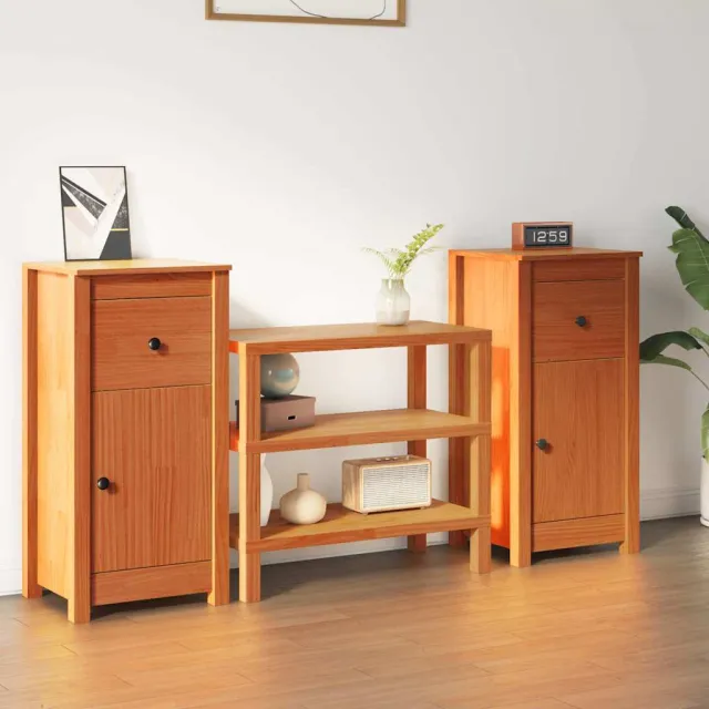 vidaXL Dressoir 2 st Wasbruin 39 x 34,5 x 80 cm Massief grenenhout bruin, foto 2