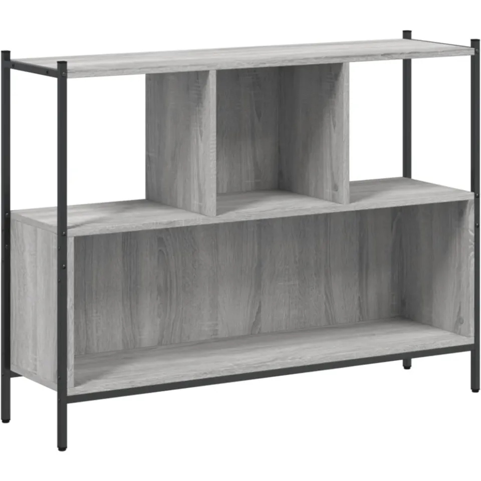 vidaXL Boekenkast 102x28x77,5 cm bewerkt hout grijs sonoma eikenkleur
