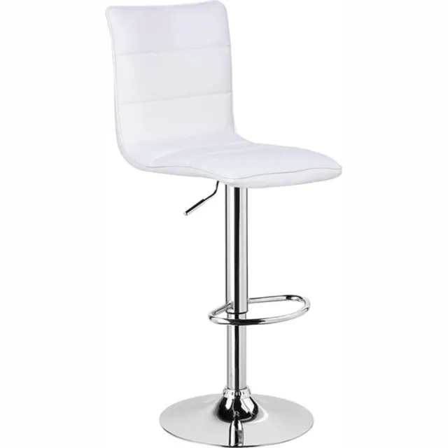 Happyment Luxe Barkurk Erino - Industrial - Wit - Barkrukken set van 1 - Barstoel Kruk - Barstoelen met rugleuning - Keukenstoel - In hoogte verstelbaar - Kunstleer
