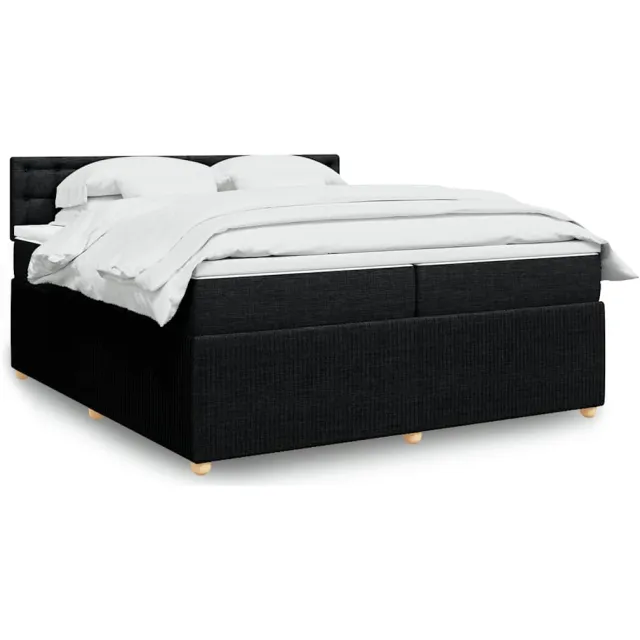vidaXL Boxspring met matras stof zwart 200x200 cm